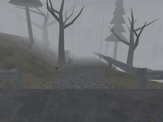 The lay-by at the top of the hill road, the pickup parked in fog